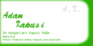 adam kapusi business card